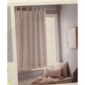Threshold 50"x63" Blackout Aruba Tie-Top Curtain Panel Off-White 068032036*